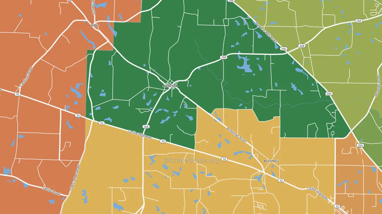 Ambrose, GA Map of Theft Rates