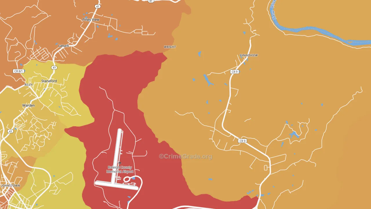 Ameagle, WV Map of Theft Rates