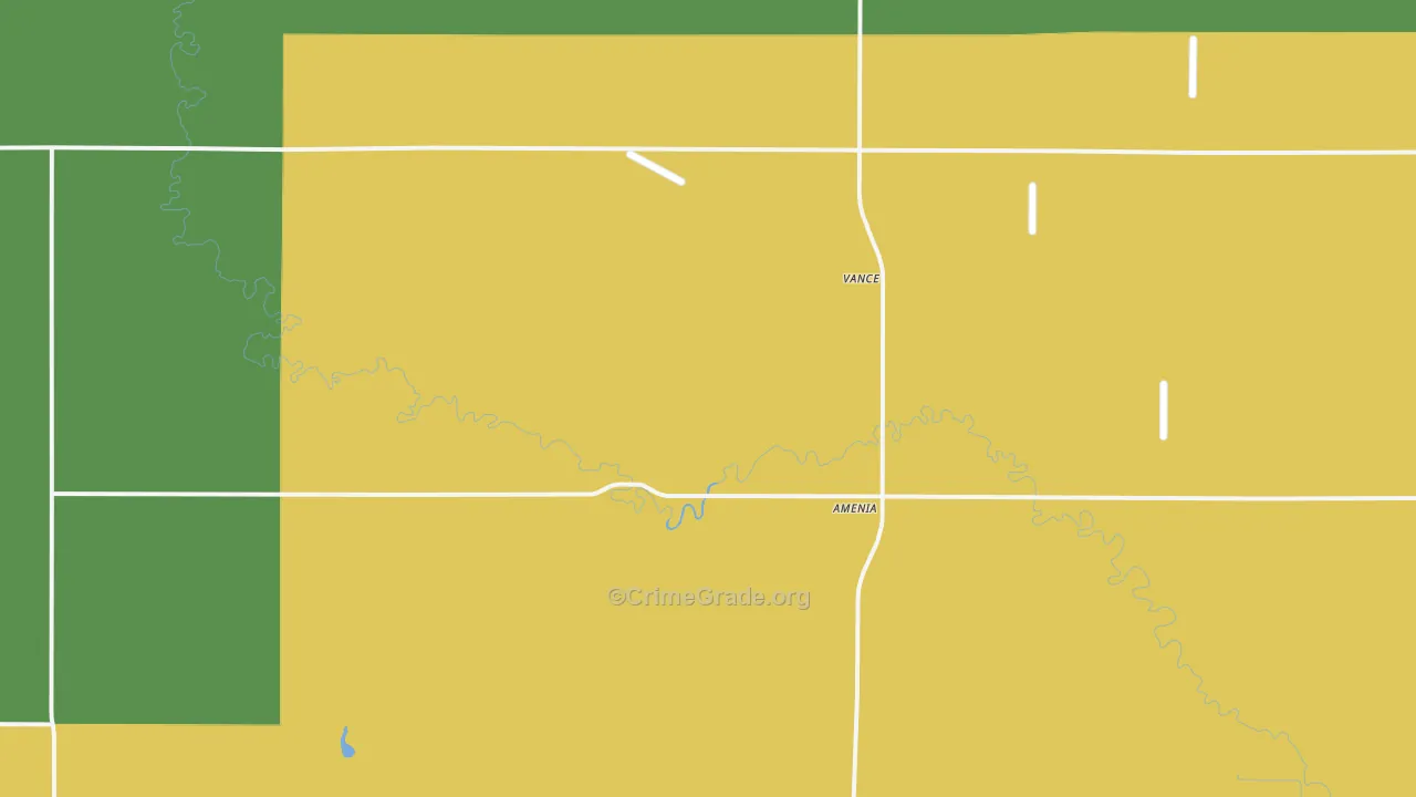 Amenia, ND Map of Theft Rates