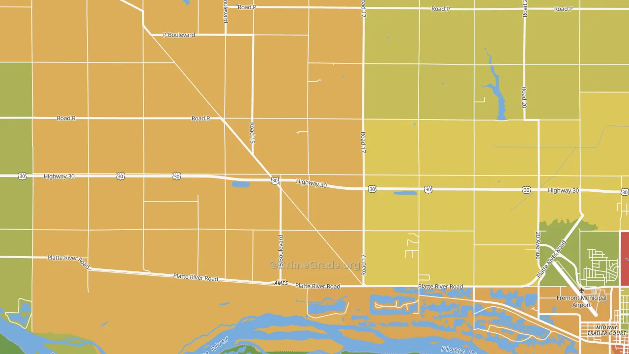 Ames, NE Map of Theft Rates