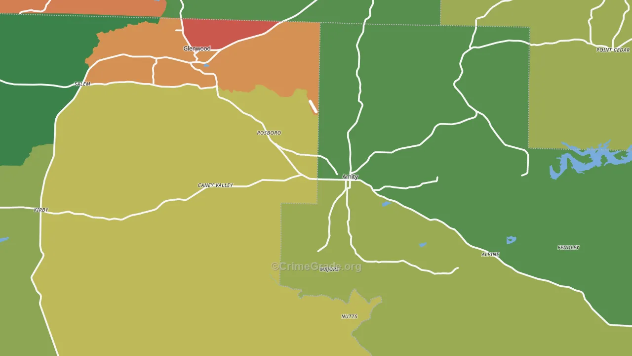 Amity, AR Map of Theft Rates