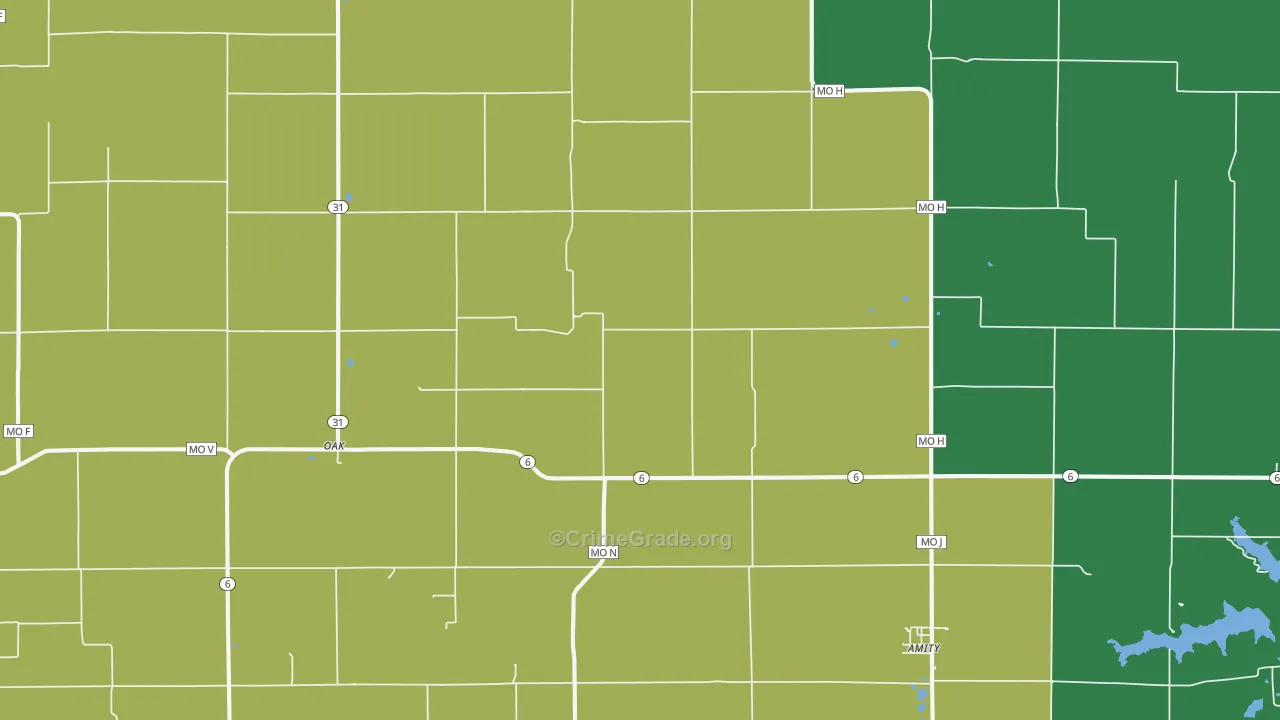 Amity, MO Map of Theft Rates
