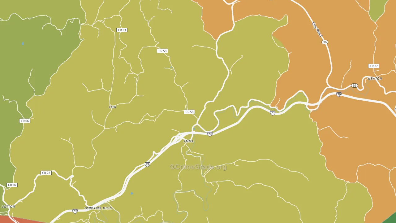 Amma, WV Map of Theft Rates