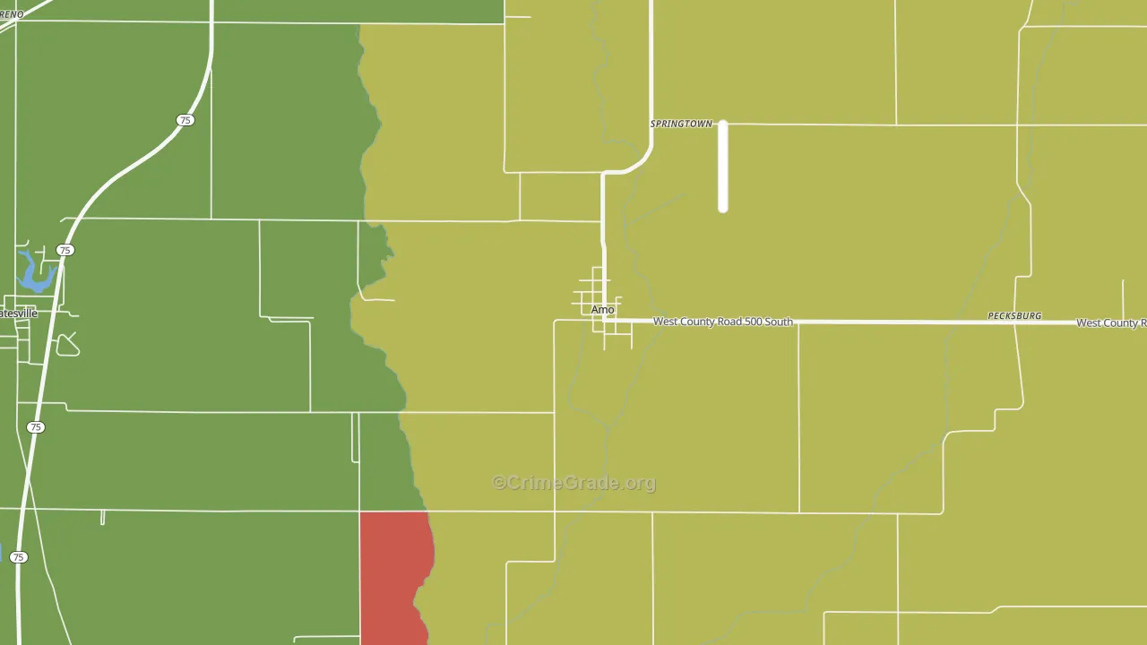 Amo, IN Map of Theft Rates