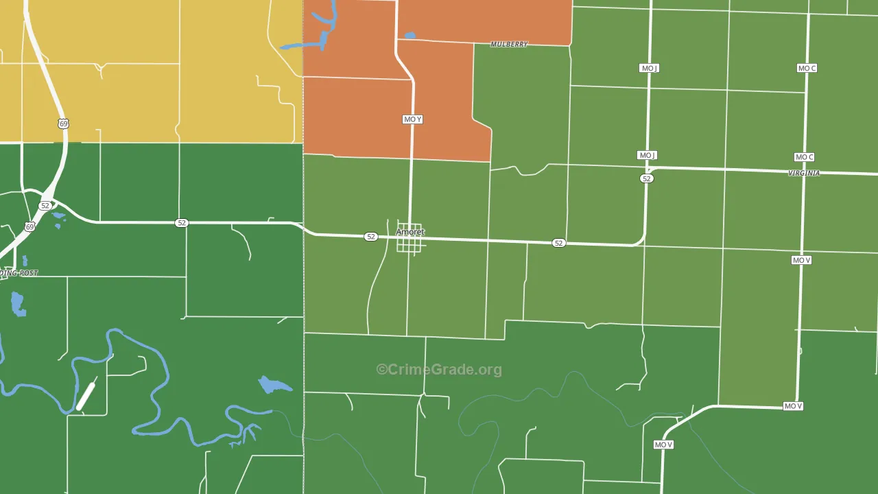Amoret, MO Map of Theft Rates