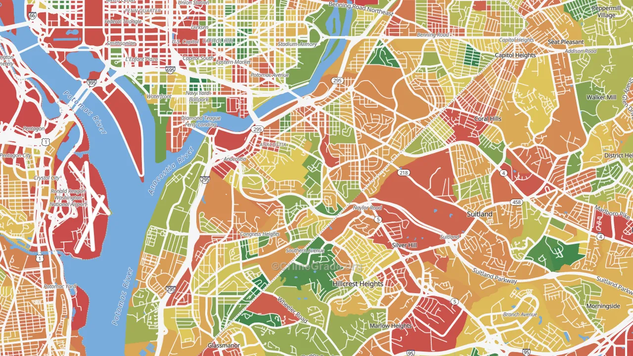 Anacostia, Washington, DC Map of Theft Rates
