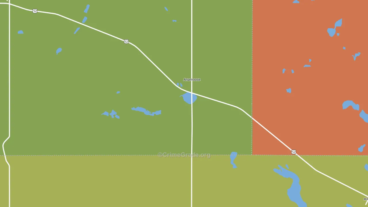 Anamoose, ND Map of Theft Rates