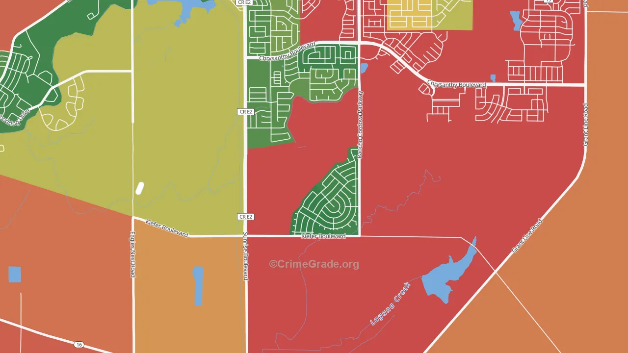 Anatolia Village, Rancho Cordova, CA Map of Theft Rates