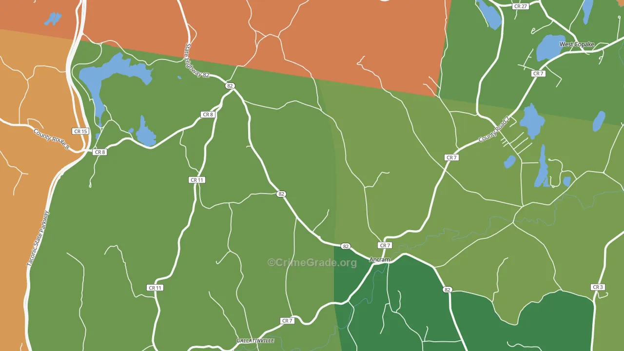 Ancram, NY Map of Theft Rates
