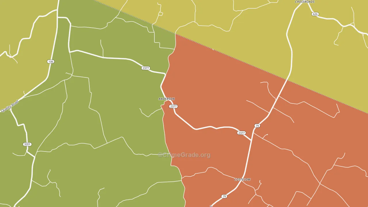 Anderson, KY Map of Theft Rates