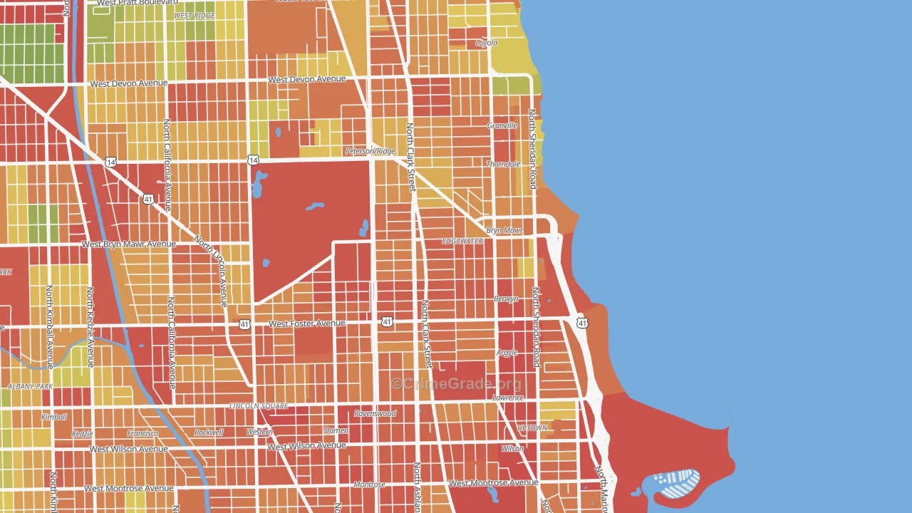 Andersonville, Chicago, IL Map of Theft Rates