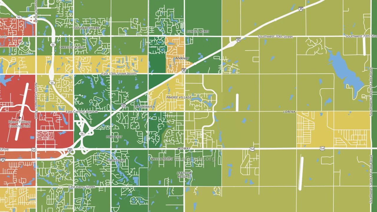 Andover, KS Map of Theft Rates