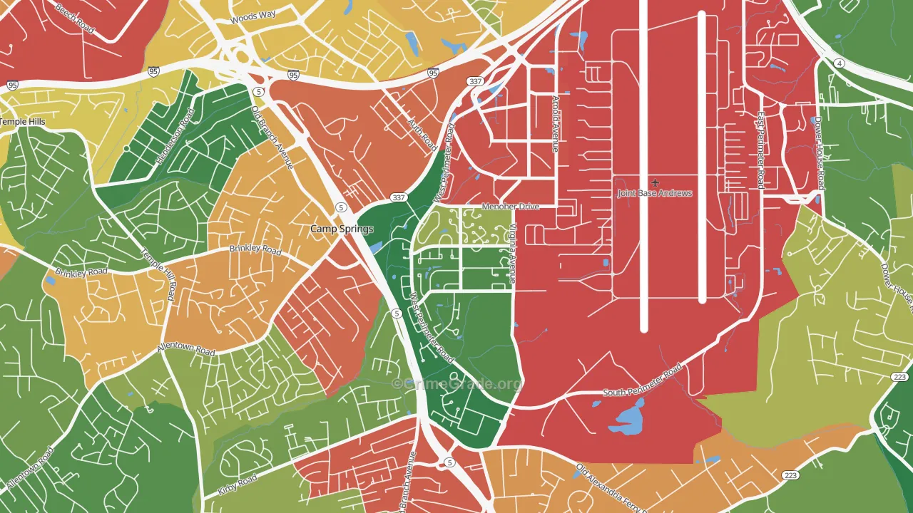 Andrews AFB, MD Map of Theft Rates