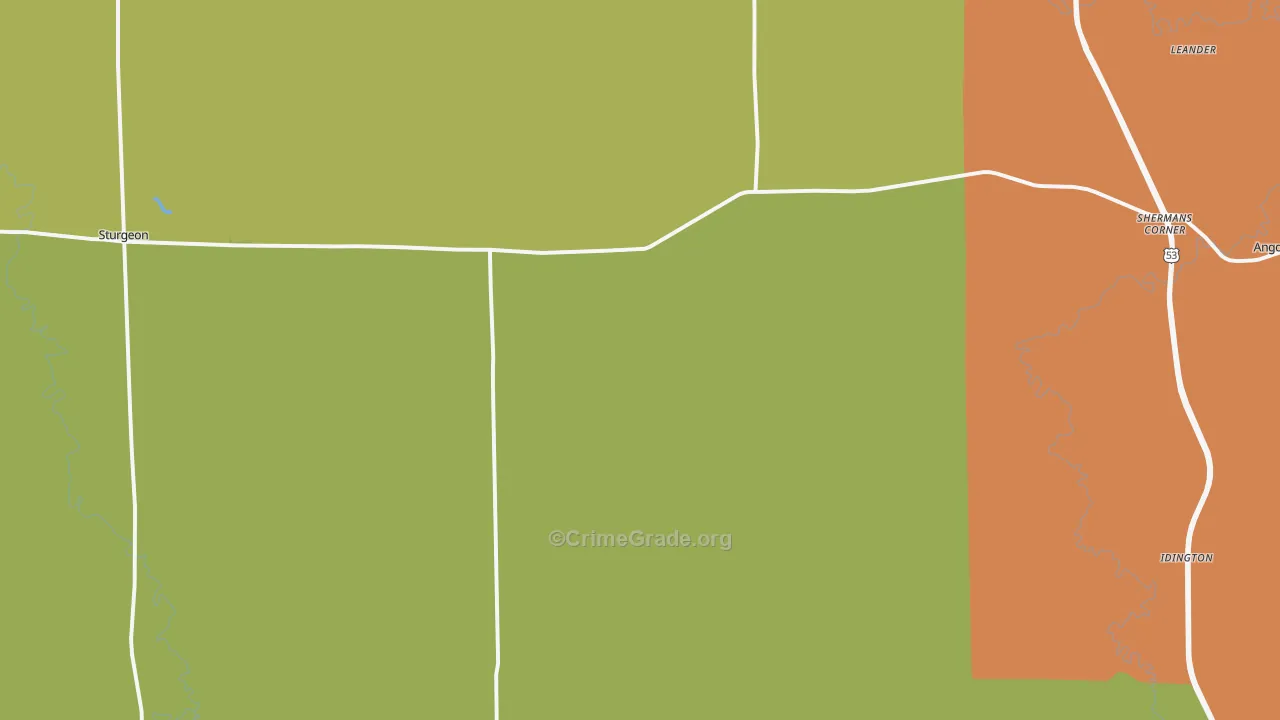 Angora, MN Map of Theft Rates