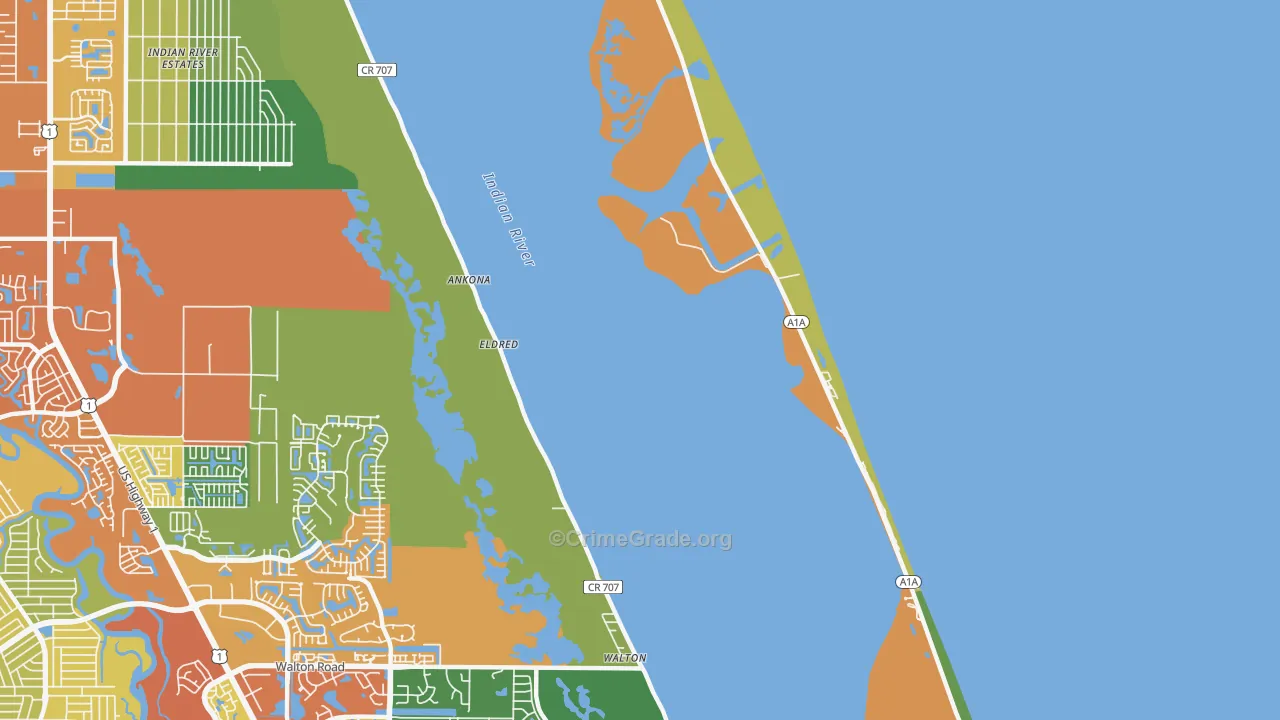 Ankona, FL Map of Theft Rates