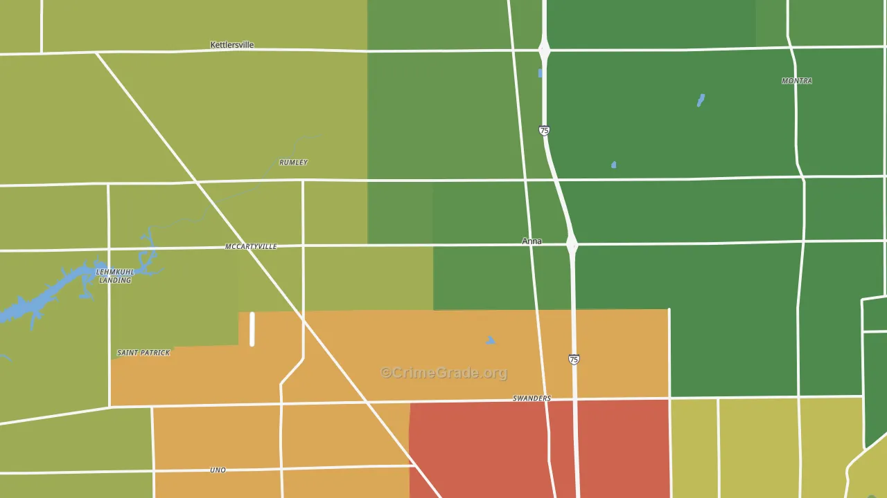 Anna, OH Map of Theft Rates