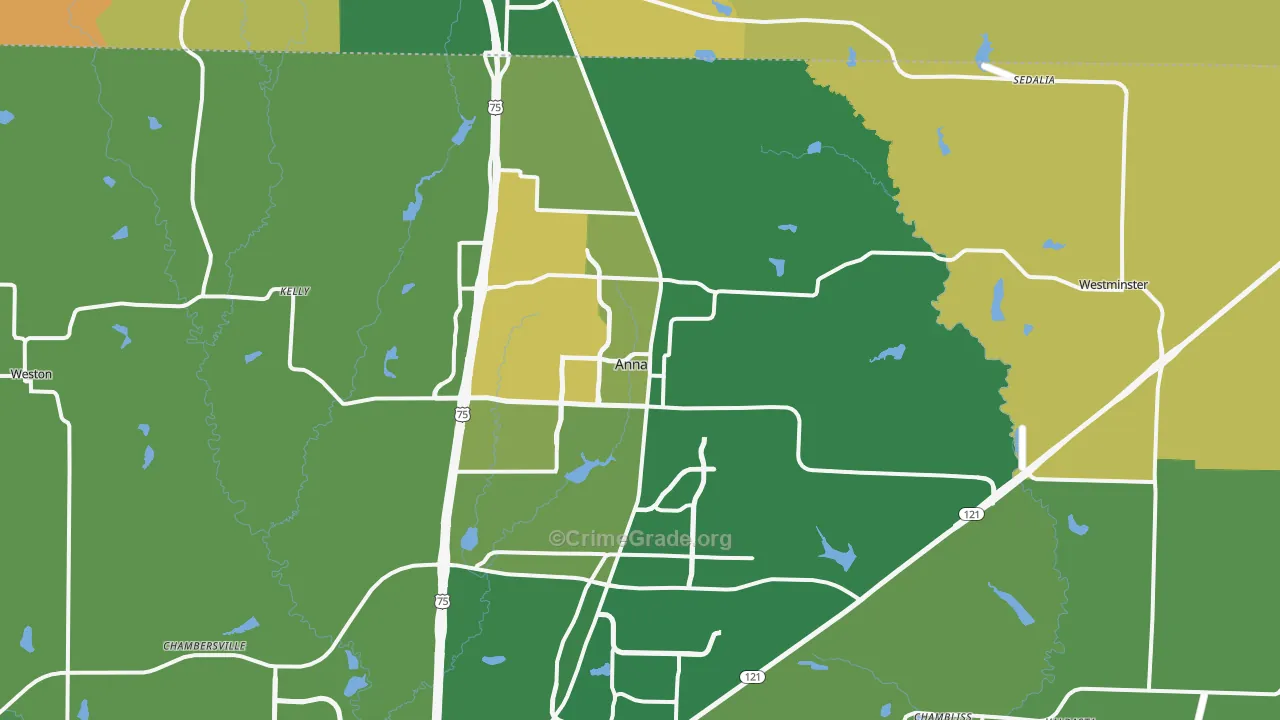 Anna, TX Map of Theft Rates