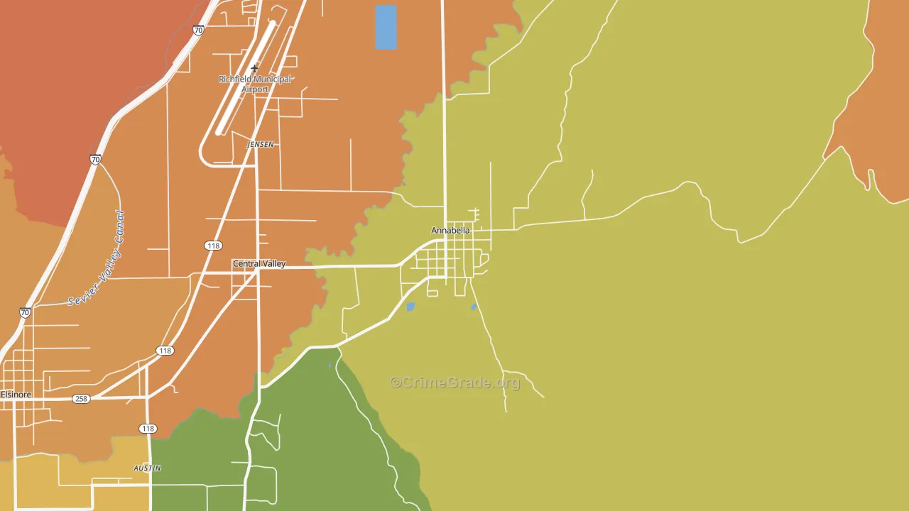 Annabella, UT Map of Theft Rates