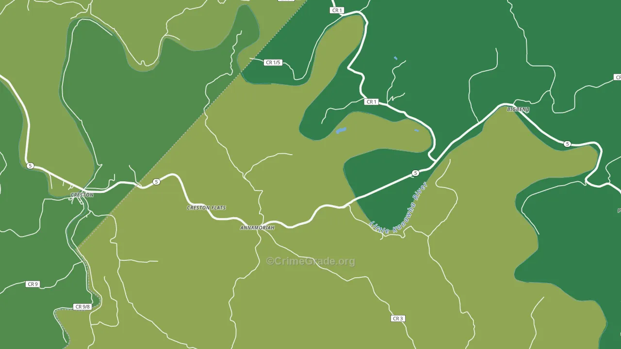 Annamoriah, WV Map of Theft Rates
