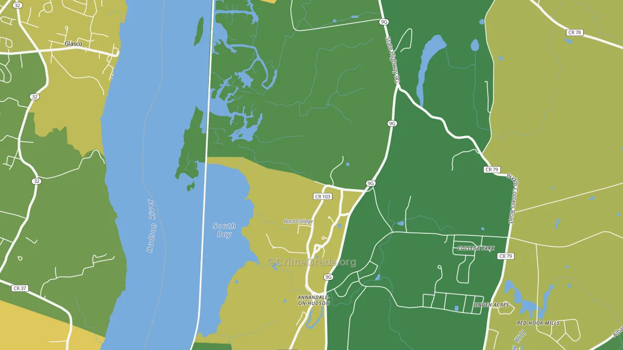 Annandale On Hudson, NY Map of Theft Rates