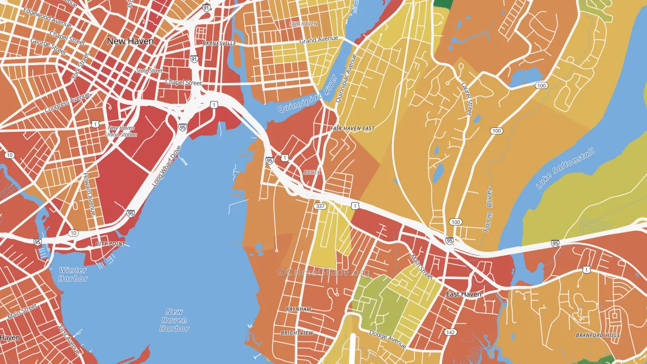 Annex, East Haven, CT Map of Theft Rates
