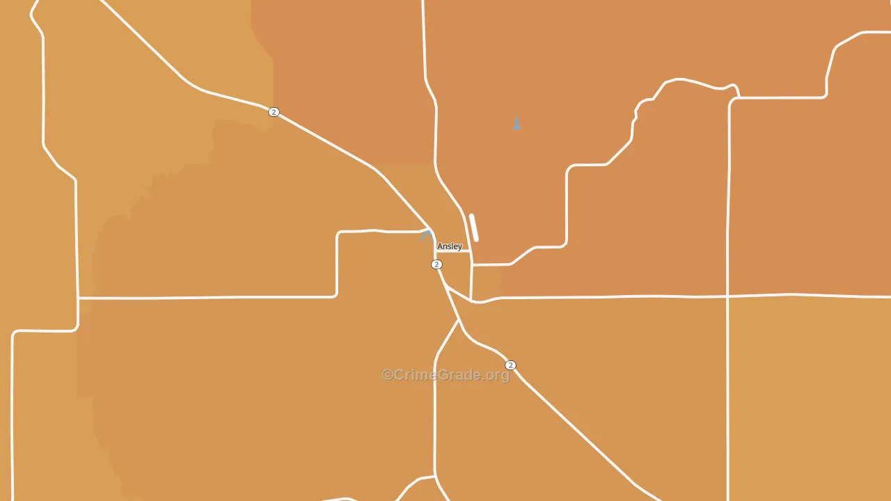 Ansley, NE Map of Theft Rates