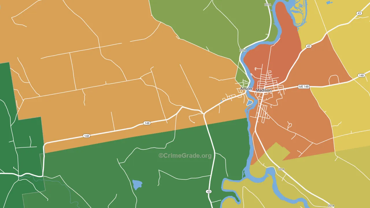 Anson, ME Map of Theft Rates