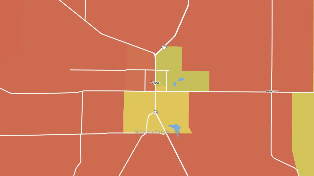 Anson, TX Map of Theft Rates