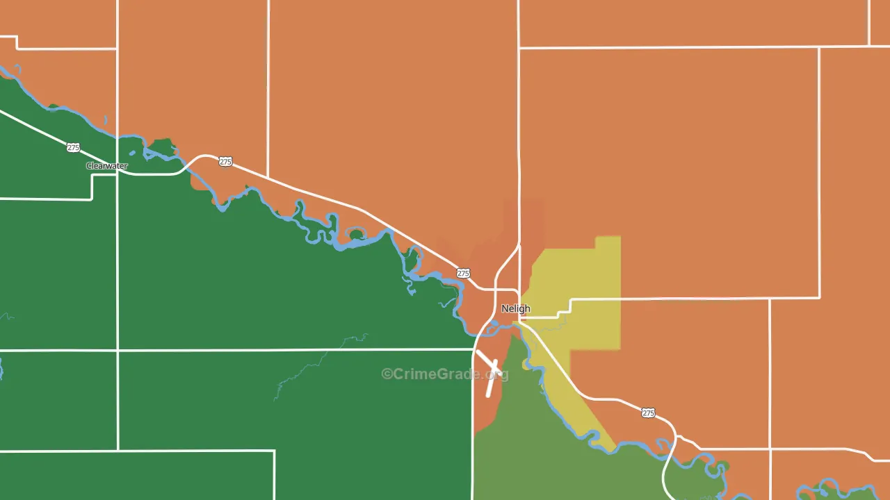Antelope County, NE Map of Theft Rates