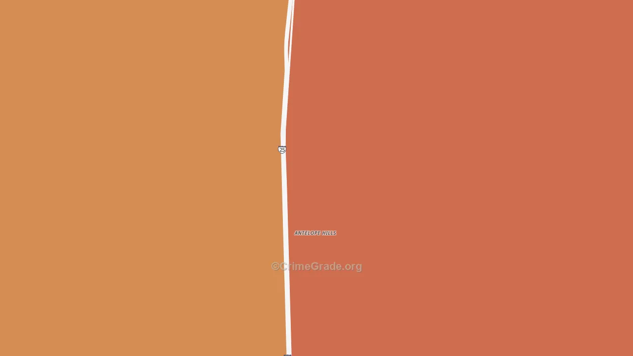 Antelope Hills, WY Map of Theft Rates