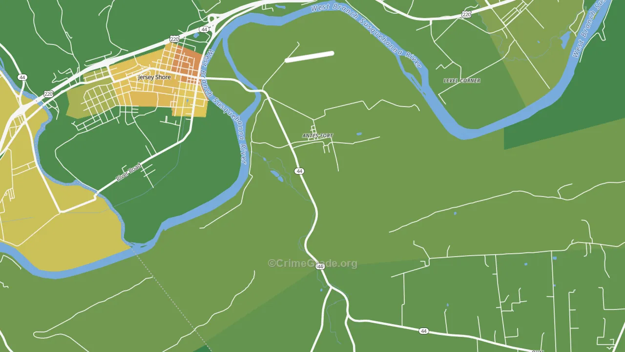 Antes Fort, PA Map of Theft Rates