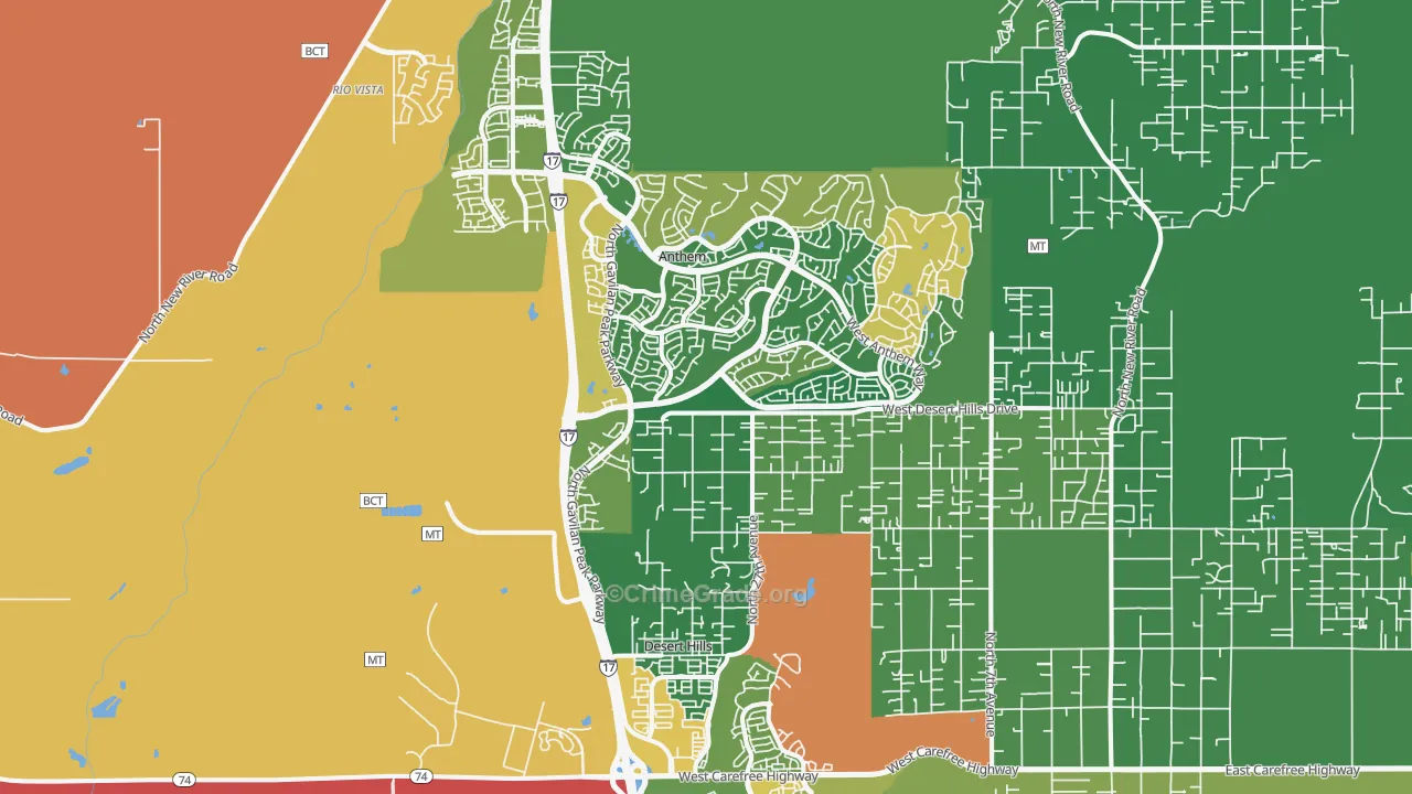Anthem, AZ Map of Theft Rates
