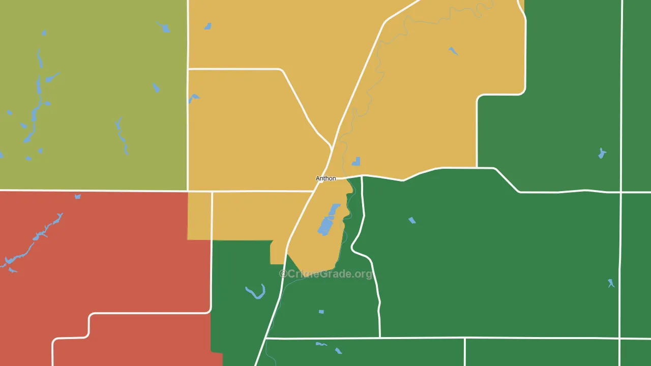 Anthon, IA Map of Theft Rates