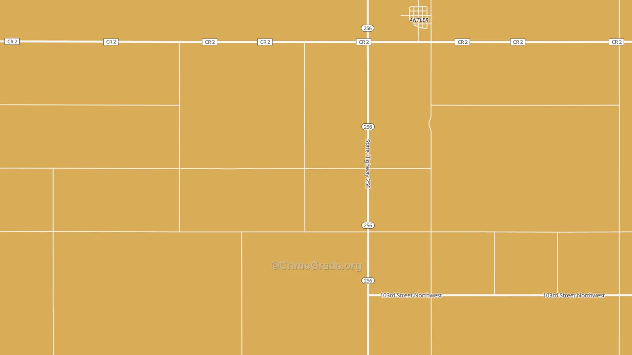 Antler, ND Map of Theft Rates