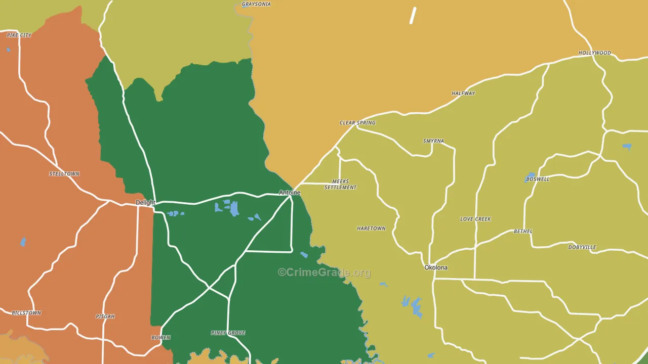 Antoine, AR Map of Theft Rates