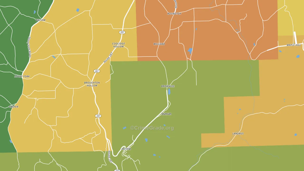 Antrim, PA Map of Theft Rates