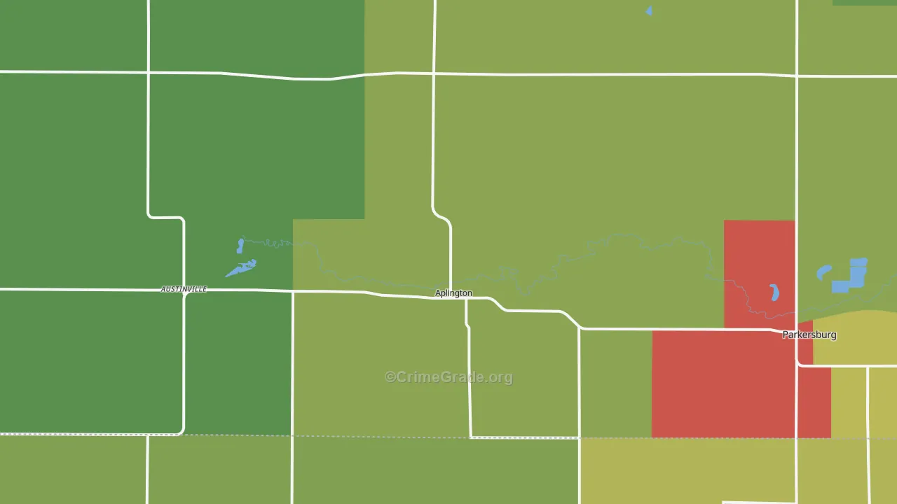 Aplington, IA Map of Theft Rates