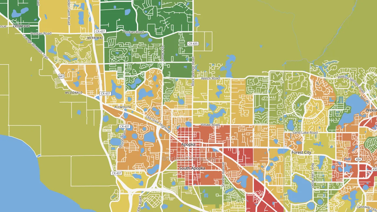 Apopka, FL Map of Theft Rates