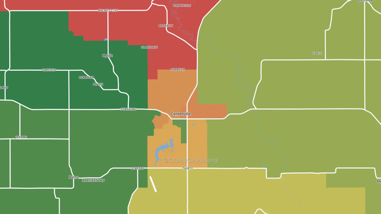 Appanoose County, IA Map of Theft Rates