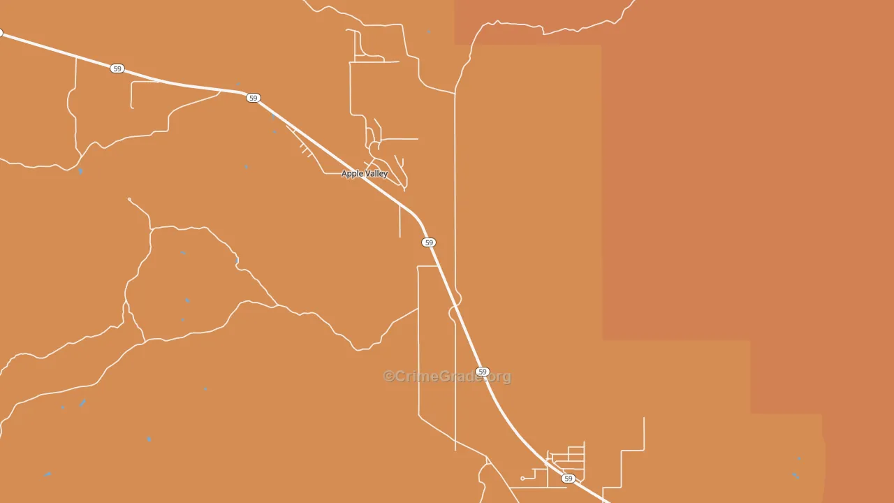 Apple Valley, UT Map of Theft Rates