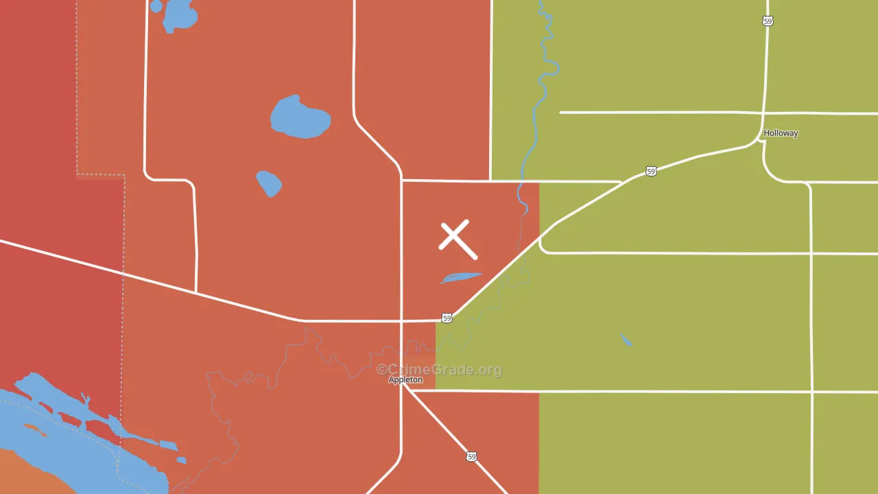Appleton, MN Map of Theft Rates