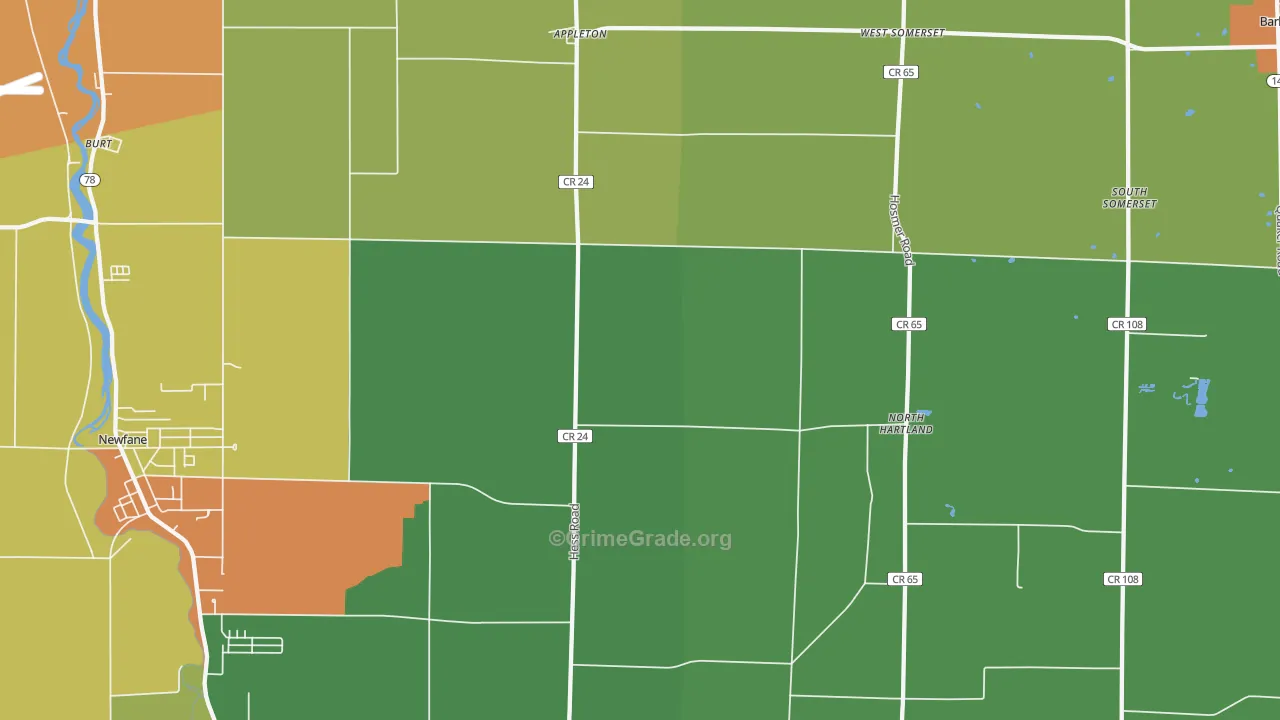 Appleton, NY Map of Theft Rates