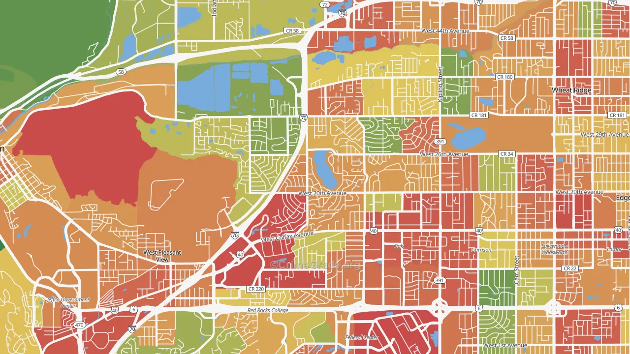 Applewood, Lakewood, CO Map of Theft Rates