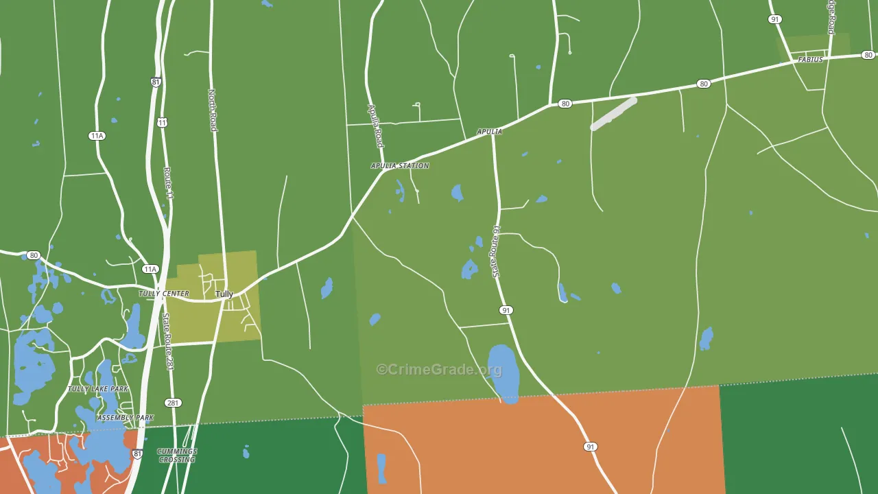 Apulia Station, NY Map of Theft Rates