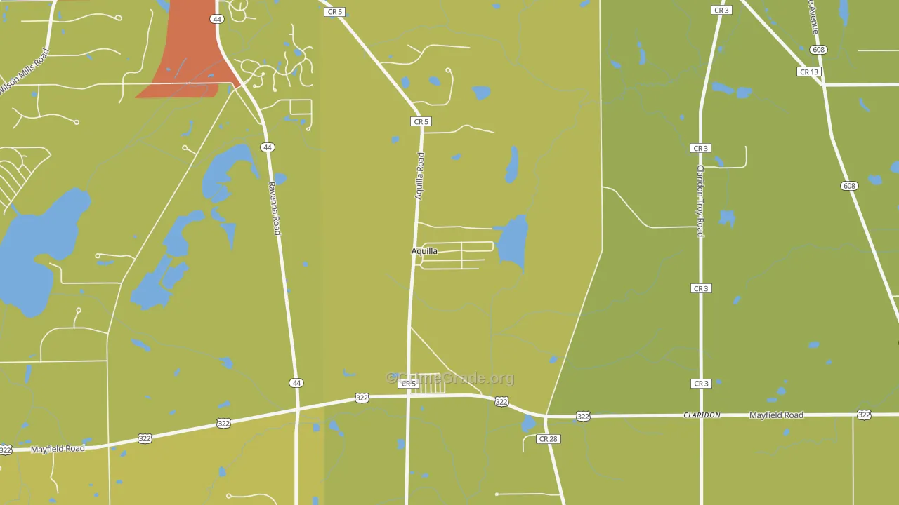 Aquilla, OH Map of Theft Rates
