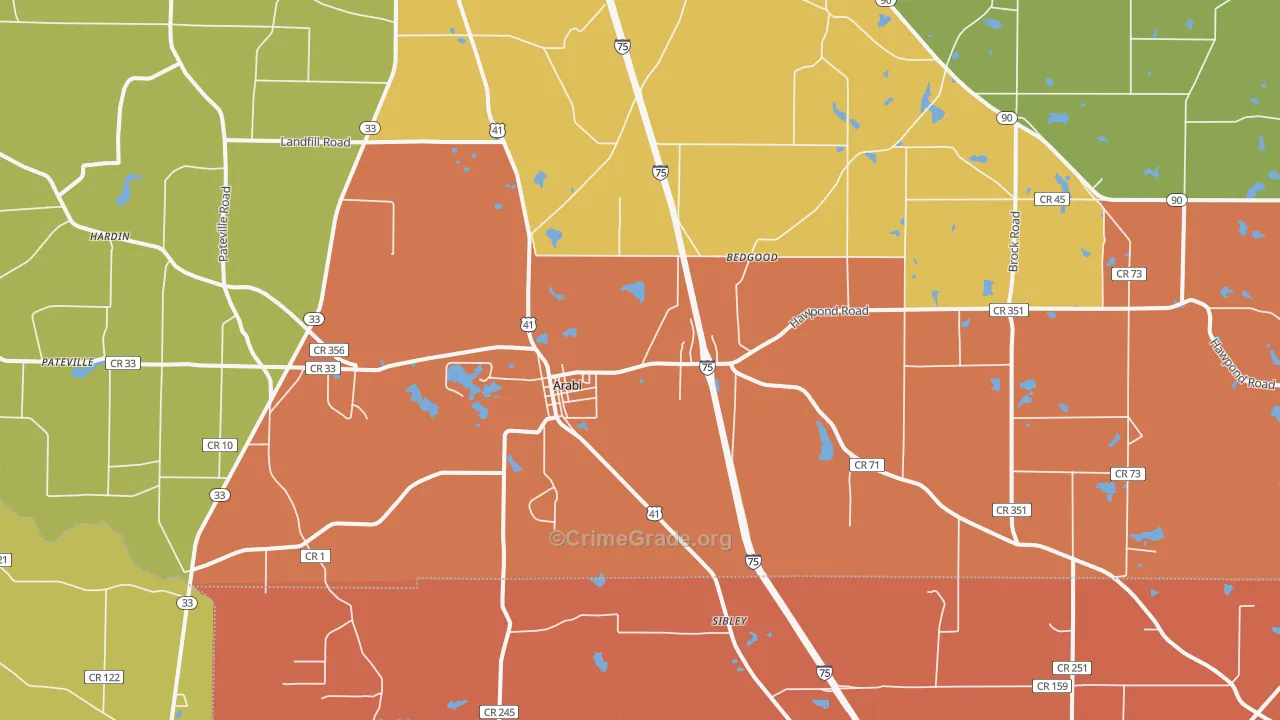 Arabi, GA Map of Theft Rates