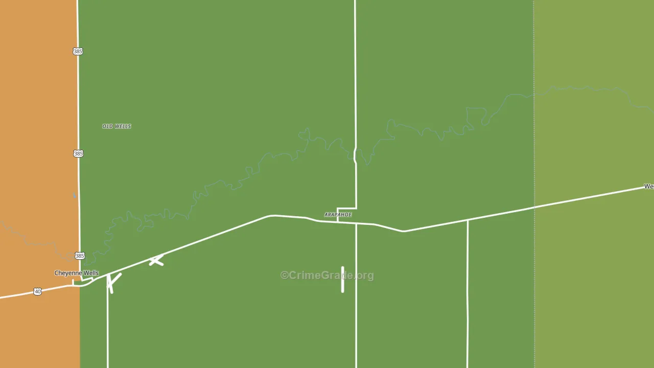 Arapahoe, CO Map of Theft Rates