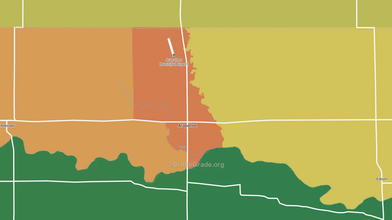Arapahoe, NE Map of Theft Rates