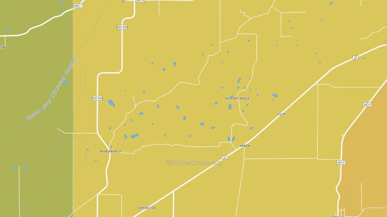 Arbor, MO Map of Theft Rates