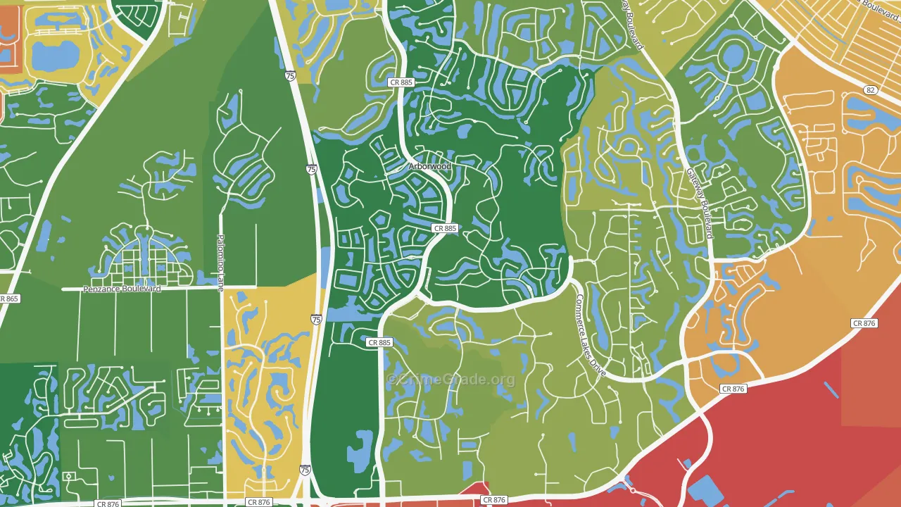 Arborwood, Fort Myers, FL Map of Theft Rates
